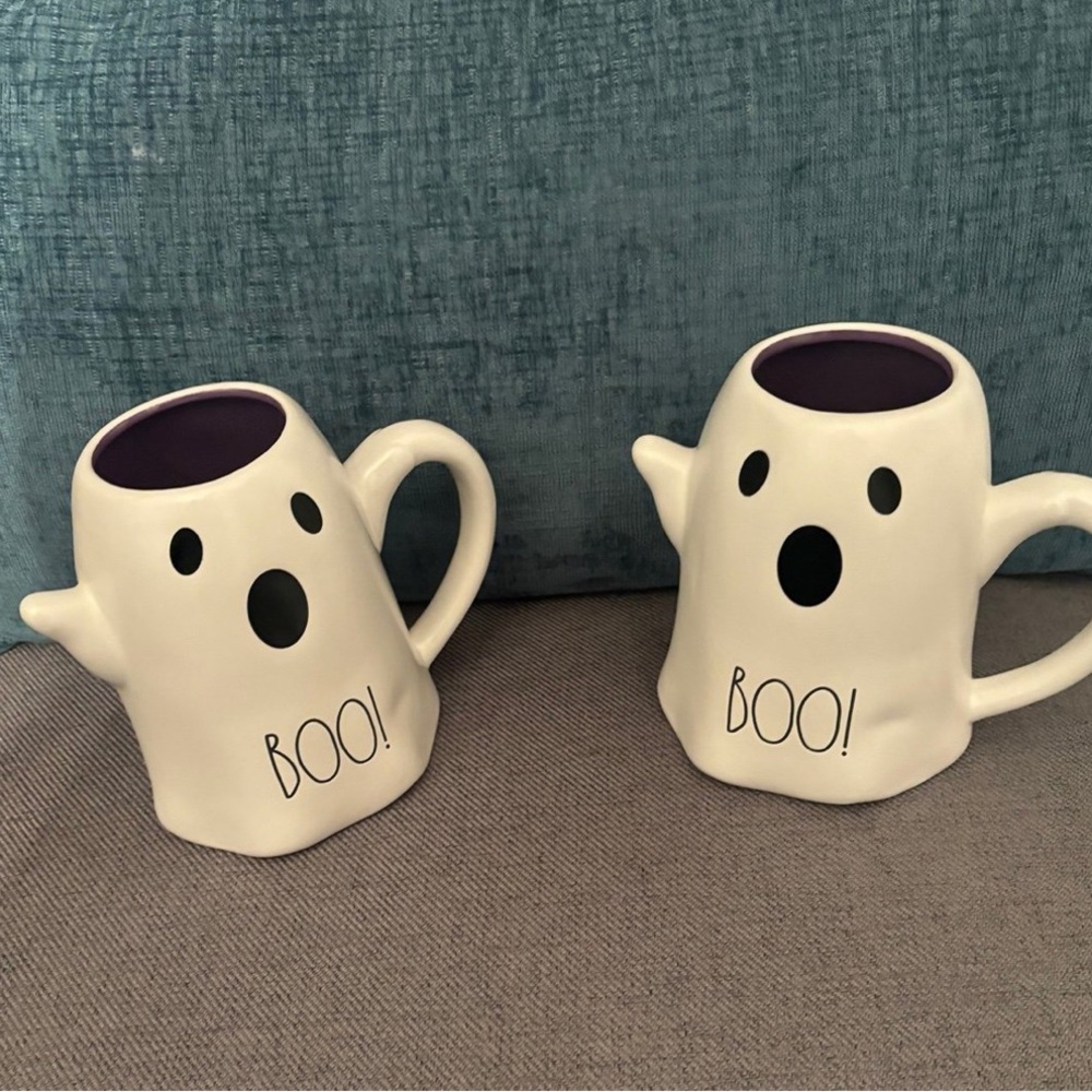 2- Rae Dunn Ghost Boo mugs brand new